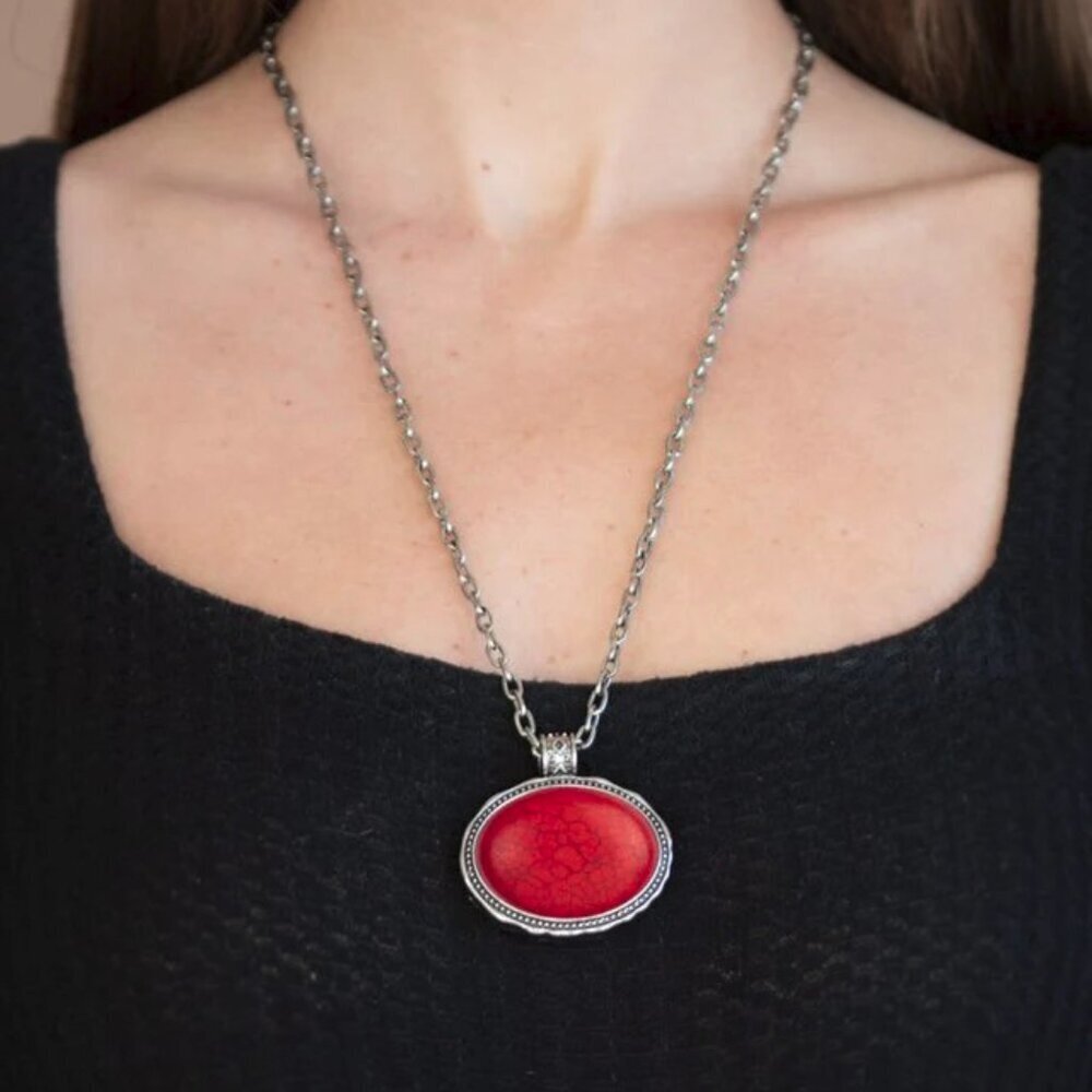 Paparazzi Jewelry Accessories - Sedimentary Colors - Red Necklace - Vintage